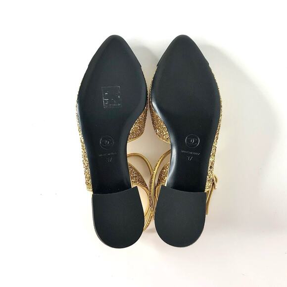 Chanel CC Logo Glitter and Grosgrain Cap Toe Slingback Platform Heel Pumps 37 - Picture 11 of 13